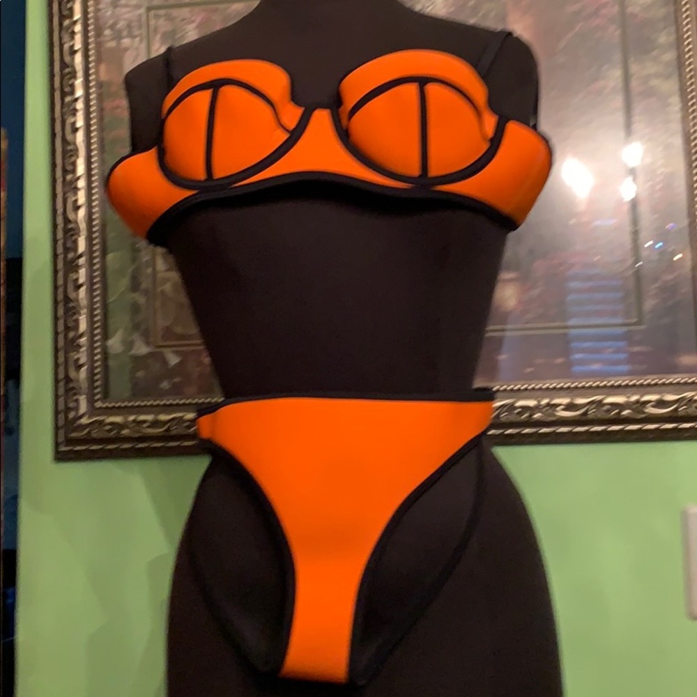 Scuba diving material to piece bikini